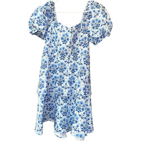 NWT Show Me Your MuMu Margaux Tiered Mini Dress in Teagan Floral Size Large - Picture 6 of 9